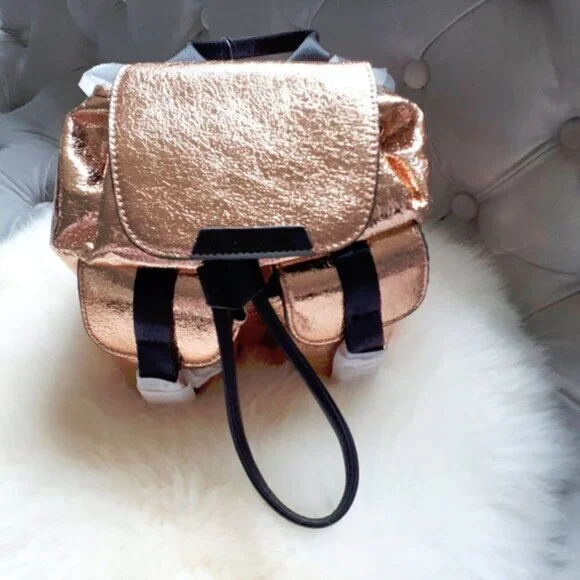 NWT Kendall + Kylie copper logo metallic backpack